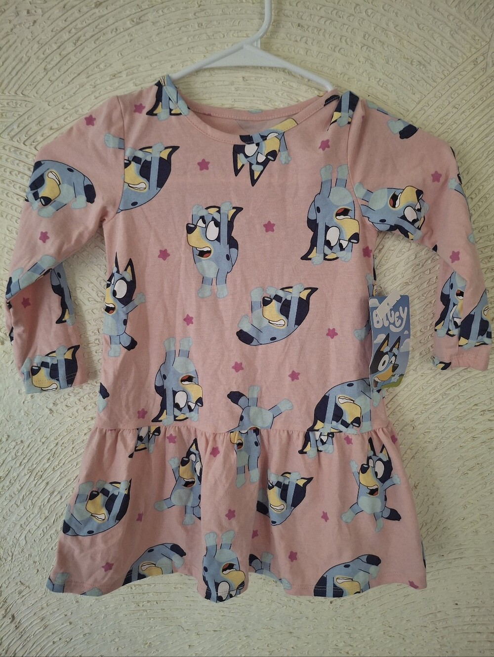 Bluey Pink Long-Sleeve Character Dress for Kids